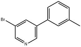 3-ブロモ-5-(3-メチルフェニル)ピリジン 化学構造式