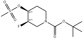 Cis-tert-butyl3-fluoro-4-(methylsulfonyloxy)piperidine-1-carboxylate,1070897-23-2,结构式