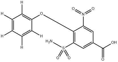 3-Nitro-4-phenoxy-5-sulfamoylbenzoic Acid-d5 Struktur
