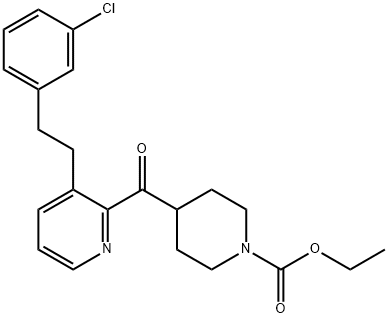 4-[[3-[2-(3-Chlorophenyl)ethyl]-2-pyridinyl]carbonyl]-1-piperidinecarboxylic Acid Structure
