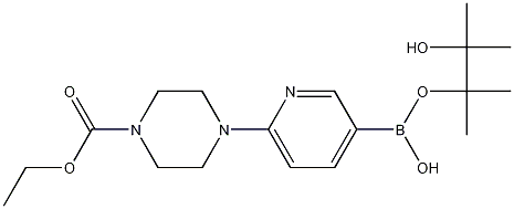 6-(4-(ETHOXYCARBONYL)PIPERAZIN-1-YL)PYRIDINE-3-BORONIC ACID PINACOL ESTER Struktur