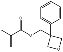3-メタクリロイルオキシメチル-3-フェニルオキセタン (STABILIZED WITH 4-HYDROXYANISOLE) 化学構造式