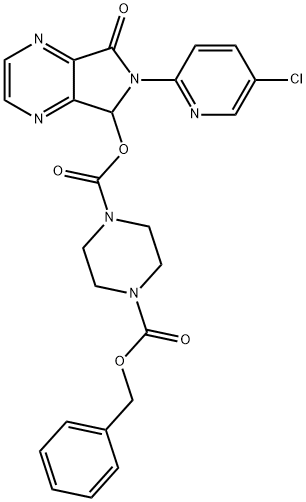 1-Benzyl 4-[6-(5-Chloropyridin-2-yl)-7-oxo-6,7-dihydro-5H-pyrrolo[3,4-b]pyrazin-5-yl]piperazine-1,4-dicarboxylate, 1076198-91-8, 结构式