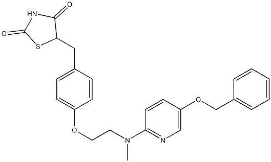 5-{4-[2-[(5-Benzyloxypyridin-2-yl)methylamino]ethoxy]benzyl}thiazolidine-2,4-dione,1076199-06-8,结构式