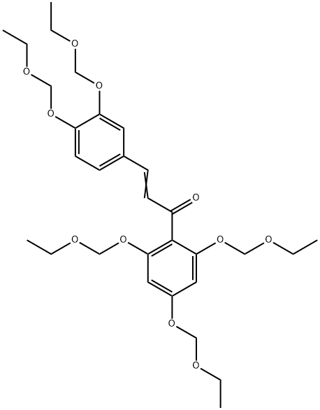 3-[3,4-Bis(ethoxymethoxy)phenyl]-1-[2,4,6-tris(ethoxymethoxy)phenyl]-2-propen-1-one,1076199-13-7,结构式