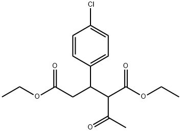 2-アセト-3-(4-クロロフェニル)グルタル酸ジエチル 化学構造式