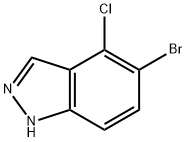 5-ブロモ-4-クロロ-1H-インダゾール 化学構造式
