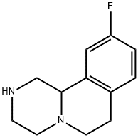 10-FLUORO-2,3,4,6,7,11B-HEXAHYDRO-1H-PYRAZINO[2,1-A]ISOQUINOLINE 结构式