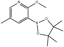 2-Methoxy-5-methyl-pyridine-3-boronic acid,
pinacol ester Structure
