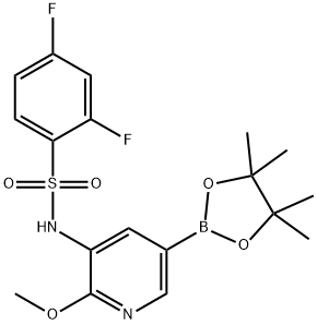 2,4-difluoro-N-(2-methoxy-5-(4,4,5,5-tetramethyl-1,3,2-dioxaborolan-2-yl)pyridin-3-yl)benzenesulfonamide Structure