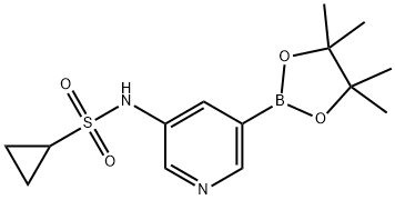 N-(5-(4,4,5,5-tetramethyl-1,3,2-dioxaborolan-2-yl)pyridin-3-yl)cyclopropanesulfonamide 化学構造式