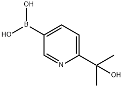 (6-(2-ヒドロキシプロパン-2-イル)ピリジン-3-イル)ボロン酸 化学構造式