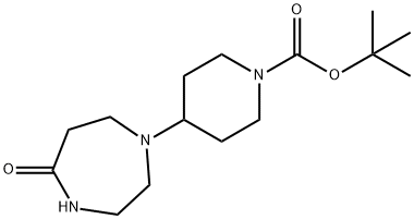 4-(Hexahydro-5-oxo-1H-1,4-diazepin-1-yl)-1-piperidinecarboxylic acid tert-butyl ester Struktur