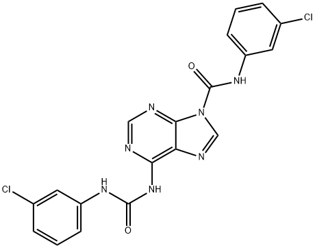 N-(3-Chlorophenyl)-6-[[[(3-chlorophenyl)amino]carbonyl]amino]-9H-purine-9-carboxamide Struktur