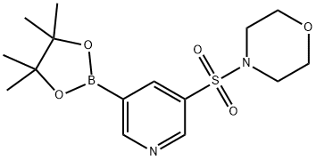 4-(5-(4,4,5,5-四甲基-1,3,2-二氧杂环戊硼烷-2-基)吡啶-3-基磺酰基)吗啉, 1093819-54-5, 结构式