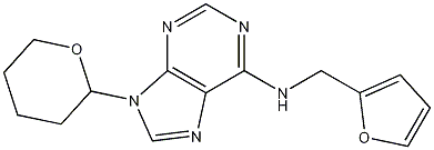 N-(2-Furanylmethyl)-9-(tetrahydro-2H-pyran-2-yl)-9H-purin-6-amine Structure