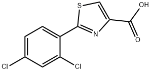 2-(2,4-ジクロロフェニル)チアゾール-4-カルボン酸 化学構造式