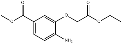 4-アミノ-3-(2-エトキシ-2-オキソエトキシ)安息香酸メチル 化学構造式