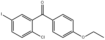 (2-クロロ-5-ヨードフェニル)(4-エトキシフェニル)メタノン 化学構造式
