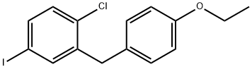 1-クロロ-2-(4-エトキシベンジル)-4-ヨードベンゼン 化学構造式