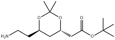 (4S,trans)-1,1-Dimethylethyl-6-aminoethyl-2,2-dimethyl-1,3-dioxane-4-acetate Struktur