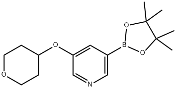 5-(tetrahydro-2H-pyran-4-yloxy)pyridine-3-boronic acid pinacol ester Structure