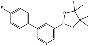 3-(4-氟苯基)-5-(4,4,5,5-四甲基-1,3,2-二氧杂环戊硼烷-2-基)-吡啶 结构式