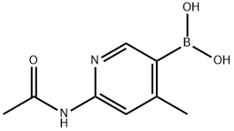 6-アセトアミド-4-メチルピリジン-3-イルボロン酸 化学構造式