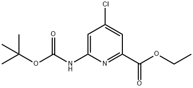 ethyl 6-(tert-butoxycarbonylamino)-4-chloropicolinate Struktur