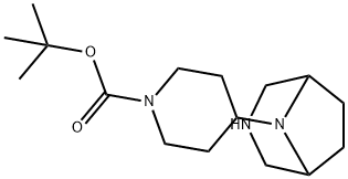 4-(3,8-Diazabicyclo[3.2.1]oct-8-yl)-1-piperidinecarboxylic acid1,1-dimethylethylester Struktur