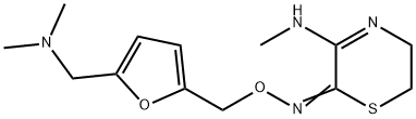 5,6-ジヒドロ-3-(メチルアミノ)-2H-1,4-チアジン-2-オンO-[[5-[(ジメチルアミノ)メチル]-2-フラニル]メチル]オキシム 化学構造式