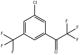 1-(3-クロロ-5-(トリフルオロメチル)フェニル)-2,2,2-トリフルオロエタノン 化学構造式