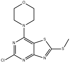 4-(5-chloro-2-(methylthio)thiazolo[4,5-d]pyrimidin-7-yl)morpholine 化学構造式