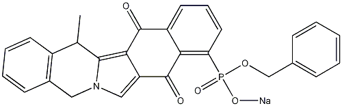 9-[(Benzyloxy)(sodiooxy)phosphinyl]-14-methyl-5,14-dihydrobenz[5,6]isoindolo[2,1-b]isoquinoline-8,13-dione Struktur