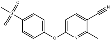 2-Methyl-6-[4-(methylsulfonyl)phenoxy]-3-pyridinecarbonitrile 化学構造式