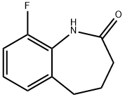 9-フルオロ-4,5-ジヒドロ-1H-ベンゾ[B]アゼピン-2(3H)-オン 化学構造式