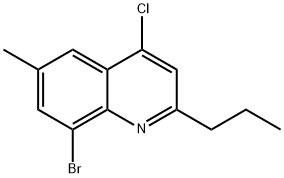 8-Bromo-4-chloro-6-methyl-2-propylquinoline 结构式