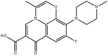 9-Fluoro-3-methyl-10-(4-methyl-1-piperazinyl)-7-oxo-7H-pyrido[1,2,3-de]-1,4-benzoxazine-6-carboxylic acid 结构式