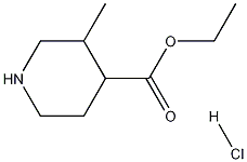 3-メチルピペリジン-4-カルボン酸エチル塩酸塩 化学構造式