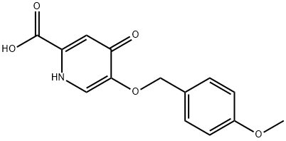 4-hydroxy-5-(4-methoxybenzyloxy)picolinic acid 化学構造式