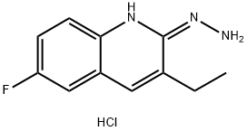 3-Ethyl-6-fluoro-2-hydrazinoquinoline hydrochloride 化学構造式