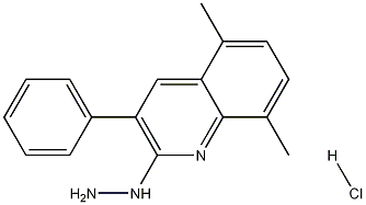 2-Hydrazino-5,8-dimethyl-3-phenylquinoline hydrochloride Struktur