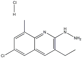 6-Chloro-3-ethyl-2-hydrazino-8-methylquinoline hydrochloride Struktur