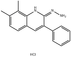 2-Hydrazino-7,8-dimethyl-3-phenylquinoline hydrochloride Struktur