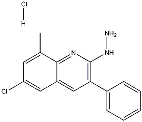 6-Chloro-2-hydrazino-8-methyl-3-phenylquinoline hydrochloride Struktur