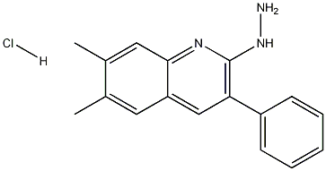 2-Hydrazino-6,7-dimethyl-3-phenylquinoline hydrochloride Struktur