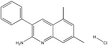 2-Amino-5,7-dimethyl-3-phenylquinoline hydrochloride Struktur