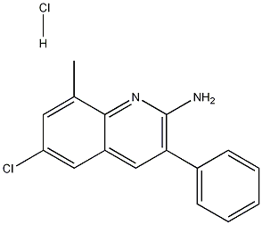 2-Amino-6-chloro-8-methyl-3-phenylquinoline hydrochloride Struktur