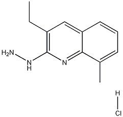 3-Ethyl-2-hydrazino-8-methylquinoline hydrochloride Struktur