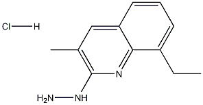2-Hydrazino-8-ethyl-3-methylquinoline hydrochloride Struktur